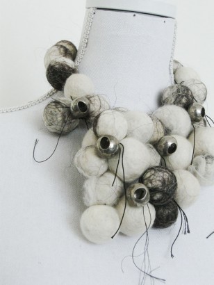 Silver, thread and wool